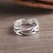 999 Sterling Silver Couple Ring Retro Personality Hand-woven Men s and Women s Ring Valentine s Day Anniversary Gift