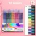 Fun Gel Pen Glitter Colored Pens Set Students Marking Highlighter Pen Glitter Gel Pen Set Students Stationery for Drawing 18PCS