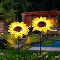 Outdoor Sunflower Solar Garden Decor Yard Stake 22 Decorative Lights for Garden Patio Porch Backyard (2 Pack) gticphyj283