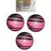 BuyBocceBalls New Listing (4 3/4 inch- 3lbs. 8oz.) - 3 Balls - EPCO Duckpin Bowling Ball - Cobra Pro Rubber - Pink & Black