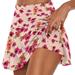 Munlar Tennis Skirts Women s Shorts Elastic Waist Pink Athletic Skort Yoag Golf Gym Floral Print Summer Shorts for Women