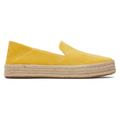TOMS Women's Yellow Carolina Suede Espadrille Slip-On Shoes, Size 11