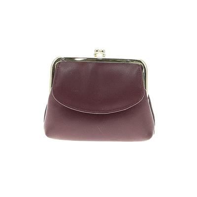 Buxton Leather Coin Purse: Burgundy Solid Clothing