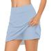 knqrhpse Mini Skirt Casual Dresses Skirts for Women Casual Dress Womens Casual Solid Tennis Skirt Yoga Sport Active Skirt Shorts Skirt Womens Dresses Light Blue Dress M