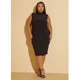 Plus Size Mock Neck Bodycon Dress