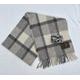 Green Grove Weavers Beige Mix Wool Checked Scarf Brand New