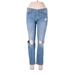 7 For All Mankind Jeans - High Rise: Blue Bottoms - Women's Size 28