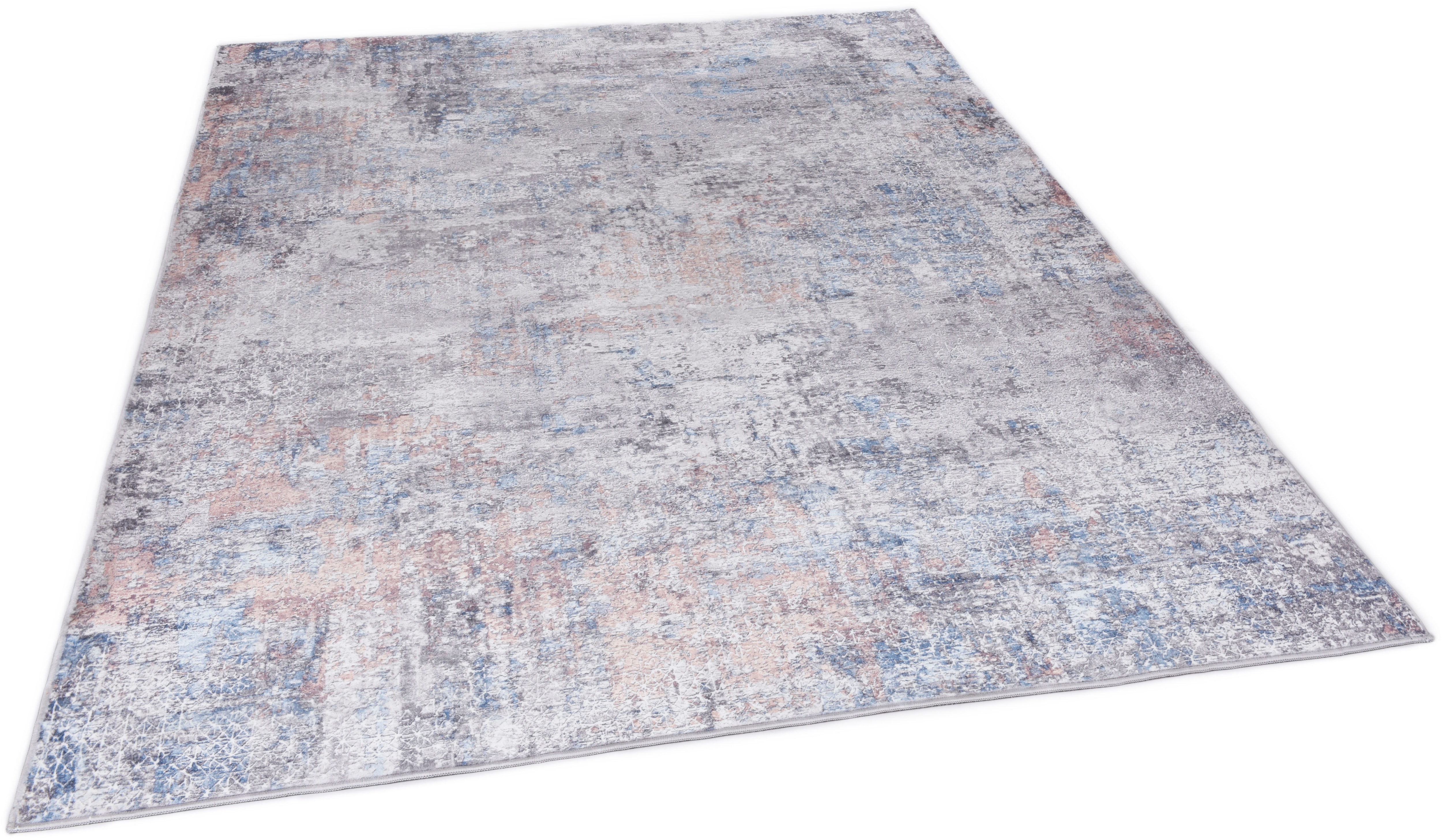 Teppich GINO FALCONE "Rachele GF-090", grau, B:160cm H:6mm L:230cm, Polyester, Teppiche, Kurzflor, modernes Design, ideal im Wohnzimmer & Schlafzimmer Image