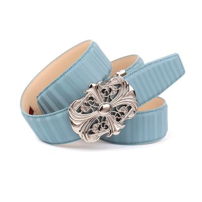 Ledergürtel ANTHONI CROWN, Damen, Gr. 95, blau (hellblau), Rindsleder, casual, Gürtel Image