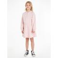 Sweatkleid TOMMY HILFIGER "HILFIGER SCRIPT HWK DRESS" Gr. 92, N-Gr, pink (whimsy pink) Mädchen Kleider Sweatkleider