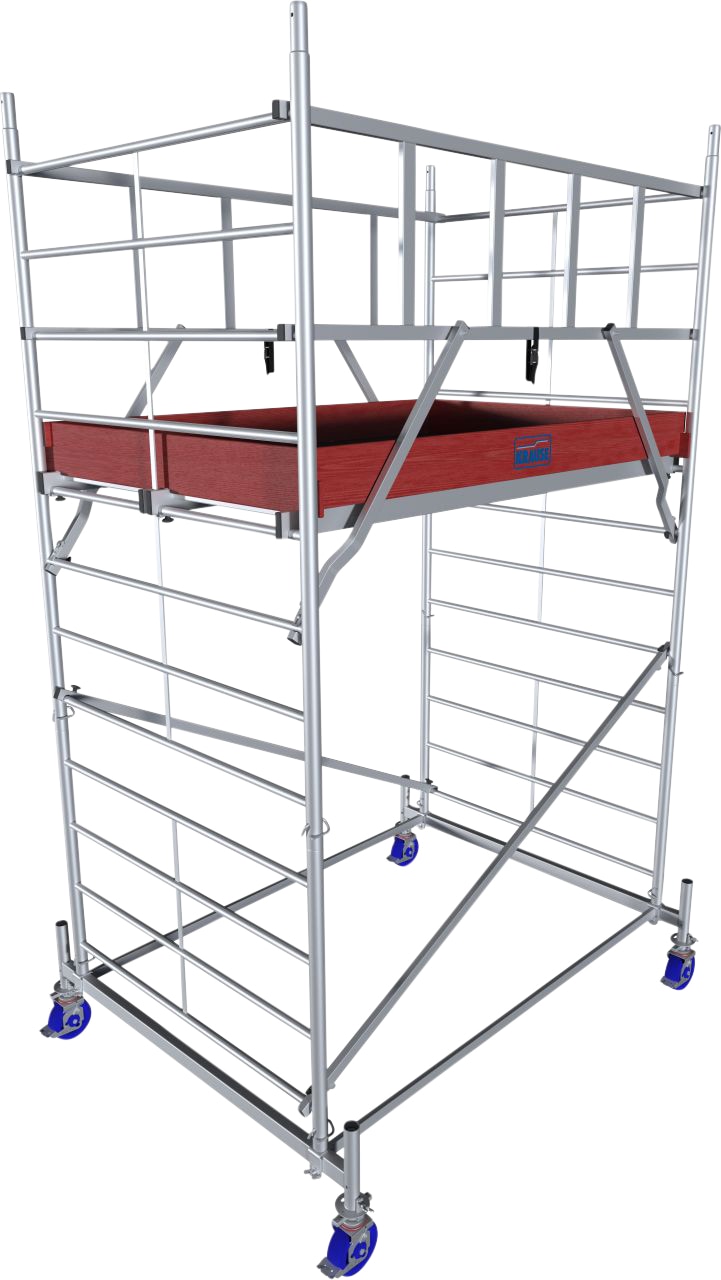 Fahrgerüst KRAUSE "ProTec XXL Breitaufbau", grau (aluminiumfarben), B:175cm H:350cm L:220cm, Aluminium, Gerüste, Arbeitshöhe: 4,3 Meter Image