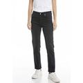 Mom-Jeans REPLAY "MAIJKE STRAIGHT" Gr. 32, Länge 28, schwarz (black) Damen Jeans Mom