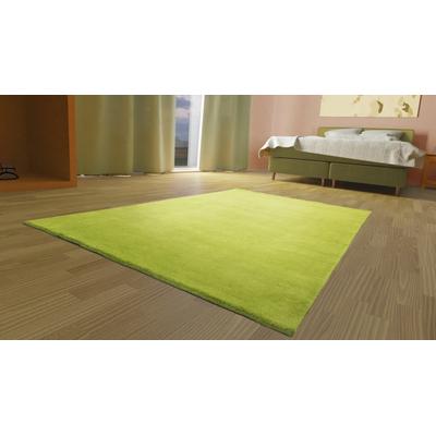Wollteppich MORGENLAND "Uni - Gabbeh Teppich - Softy", grün (hellgrün), B:250cm H:1,6mm L:300cm, Schurwolle, Teppiche, Gabbeh Optik, Uni Farben, reine Wolle, sehr weicher Flor, Wohnzimmer Image
