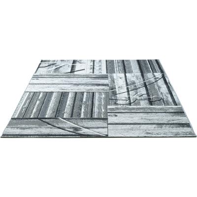 Teppich SANSIBAR "Rantum Beach SA-023", grau, B:100cm H:5mm L:200cm, Polypropylen, Teppiche, Flachgewebe, modernes Design, Motiv Holzdielen, In- & Outdoor geeignet Image