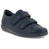 Klettschuh ECCO "SOFT 2.0", Damen, Gr. 42, blau (marine), Leder, sportlich, Schuhe, Halbschuh, Freizeitschuh mit Klettverschlüssen