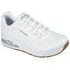 Sneaker SKECHERS "UNO 2-AIR AROUND YOU", Damen, Gr. 36, weiß, Lederimitat, Textil, sportlich, Schuhe Sneaker, mit Skech-Air Luftkammern, Freizeitschuh, Halbschuh, Schnürschuh