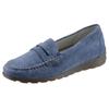 Mokassin WALDLÄUFER "H-LUCY", Damen, Gr. 8 (42), blau (jeansblau), Veloursleder, sportlich, Schuhe, Slipper, Freizeitschuh, Halbschuh mit typischer Rahmennaht, H-Weite