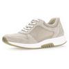 Keilsneaker GABOR ROLLINGSOFT, Damen, Gr. 38, beige (sandfarben), Textil, Ziegenveloursleder, sportlich, Schuhe Sneaker Sneaker low, Freizeitschuh, Halbschuh, Schnürschuh mit OPTIFIT-Wechselfußbett