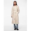 Trenchcoat PIECES "PCSCARLETT LS TRENCHCOAT NOOS", Damen, Gr. L (40), bunt (silber gray), Web, Obermaterial: 100% Polyester, unifarben, casual, lässig geschnitten, Langarm, Mäntel