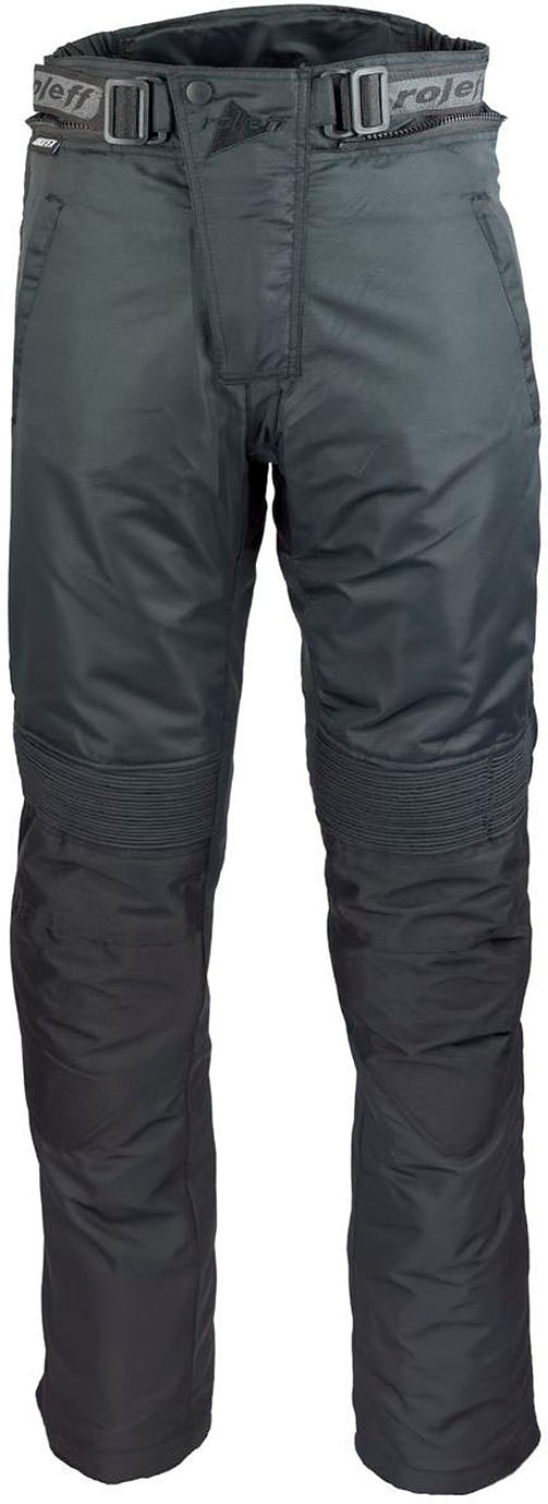 Motorradhose ROLEFF "RO 455" Gr. L, schwarz, Hosen, L, N-Gr, Obermaterial: 100% Polyester. Innenfutter: 100% Polyester, Sicherheitsstreifen, Knieprotektoren, WIND-TEX Klimamembran Image