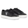 Sneaker CALVIN KLEIN JEANS "CLASSIC CUPSOLE LACEUP LTH WN", Damen, Gr. 40, schwarz-weiß (schwarz, weiß), Leder, unifarben mit Farbeinsatz, sportlich, Schuhe, mit seitlichem Logoschriftzug, Freizeitschuh, Halbschuh, Schnürschuh