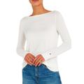 Strickpullover TOMMY HILFIGER "CO JERSEY STITCH V-NK SWEATER", Damen, Gr. XXXL (46), beige (ecru), Feinstrick, Obermaterial: 67% Baumwolle, 33% Polyamid, unifarben, casual, Basic, U-Boot-Ausschnitt, Langarm Bündchen, Pullover, mit Tommy Hilfiger...