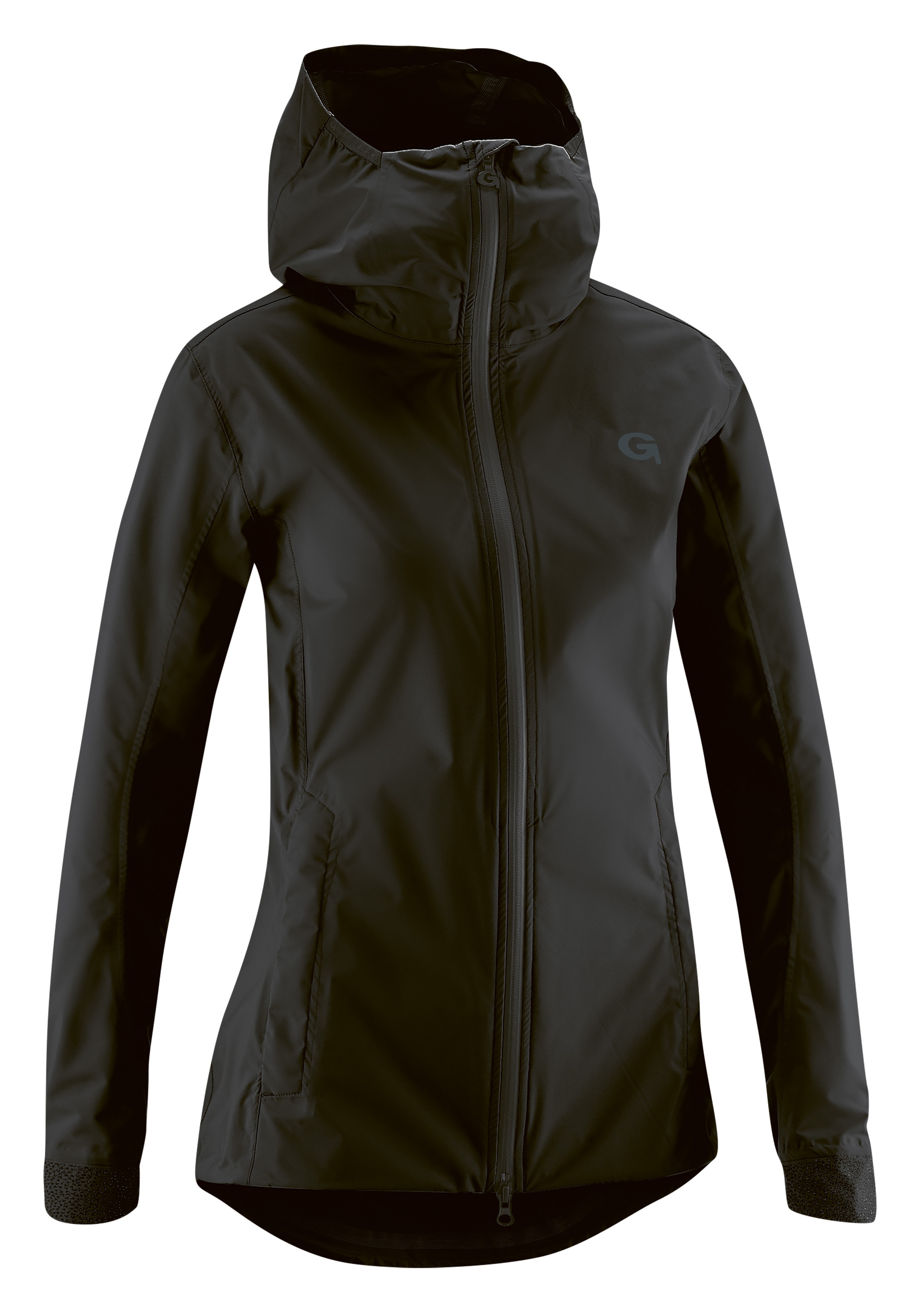 Fahrradjacke GONSO "Save Jacket Trail W", Damen, Gr. 48, schwarz, 100% Polyester, Jacken, Damen Regenjacke wind- und wasserdicht, Radjacke mit Kapuze Image