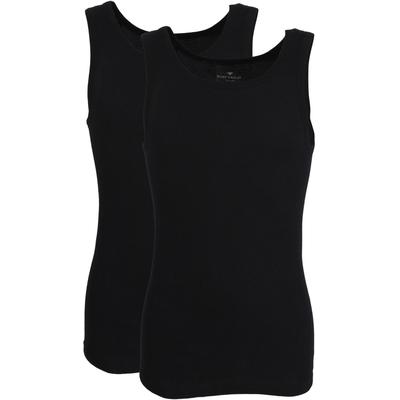 Tanktop TOM TAILOR "Montana", Herren, Gr. XXL, schwarz, Rippware, Obermaterial: 100% Baumwolle, unifarben, Basic, figurbetont hüftbedeckend, Rundhals, ohne Ärmel, Tops, Rundhals-Ausschnitt, slim fit Image
