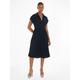 Polokleid TOMMY HILFIGER "FLUID PLEATED SS MIDI POLO DRESS" Gr. 38, N-Gr, blau (desert sky) Damen Kleider Freizeitkleider