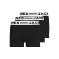 Boxershorts JACK & JONES JUNIOR "SENSE TRUNKS 3-PACK NOOS" Gr. 128, 3 St., schwarz (black) Kinder Unterhosen Boxershorts