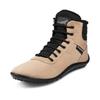 Barfußschuh LEGUANO "KOSMO", Damen, Gr. 47, beige (sand), Textil, sportlich, Schuhe Barfußschuh Schnürboots, Bequemschuh, Schnürboots mit einzigartiger Halbkugel-Laufsohle
