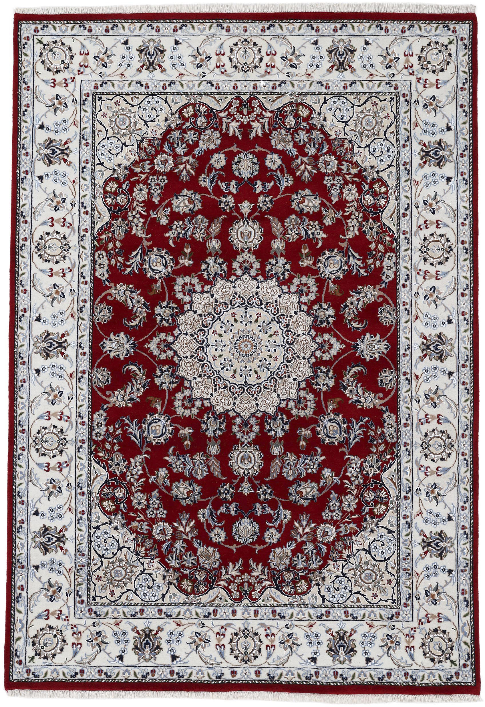 Orientteppich WOVEN ARTS "Nain, auch als Läufer", rot, B:90cm H:15mm L:160cm, Wolle, Teppiche, handgeknüpft, Wohnzimmer, reine Wolle Image