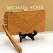 Michael Kors Bags | Michael Kors Cider Multi Lg Double Zip Wristlet Crocodile Leather Snakeskin | Color: Gold/Orange | Size: Os