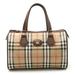 Burberry Bags | Burberry Nova Check Plaid Boston Handbag Canvas Leather Beige Dark Brown Bord... | Color: Brown | Size: Os