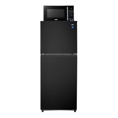 Summit Appliance MRF1087BA 10.1 Cu. Ft. Black Two Door Refrigerator / Freezer with Microwave - 115V