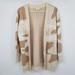 Anthropologie Sweaters | Anthropologie Moth Tan And Cream Open Front Cardigan Sweater Size Xs | Color: Cream/Tan | Size: Xs