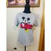 Disney Tops | Disney Mickey Mouse Graphic Tee Grey Heathered Short Sleeve Size Small | Color: Gray/Red | Size: S