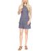 Michael Kors Dresses | Michael Kors Women's Palm Sleeveless Ruffle-Hem Dress Navy Blue Size S Msrp $110 | Color: Blue | Size: S