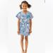 Lilly Pulitzer Dresses | Lilly Pulitzer Girls Soft Cotton Stretch Pockets Ruffle Sleeve Dress | Color: Blue/White | Size: 12g
