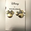 Disney Jewelry | Disney+Baublebar Gold Plated Minnie Mouse Ears Multicolored Rhinestone Earrings | Color: Gold | Size: Os