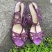 Kate Spade Shoes | Kate Spade Women’s Purple Leather Open Toe Strappy Needle Heels Size 9 | Color: Purple | Size: 9