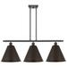 Ballston Cone 38.5"W 3 Light Oil Rubbed Bronze Stem Island Light