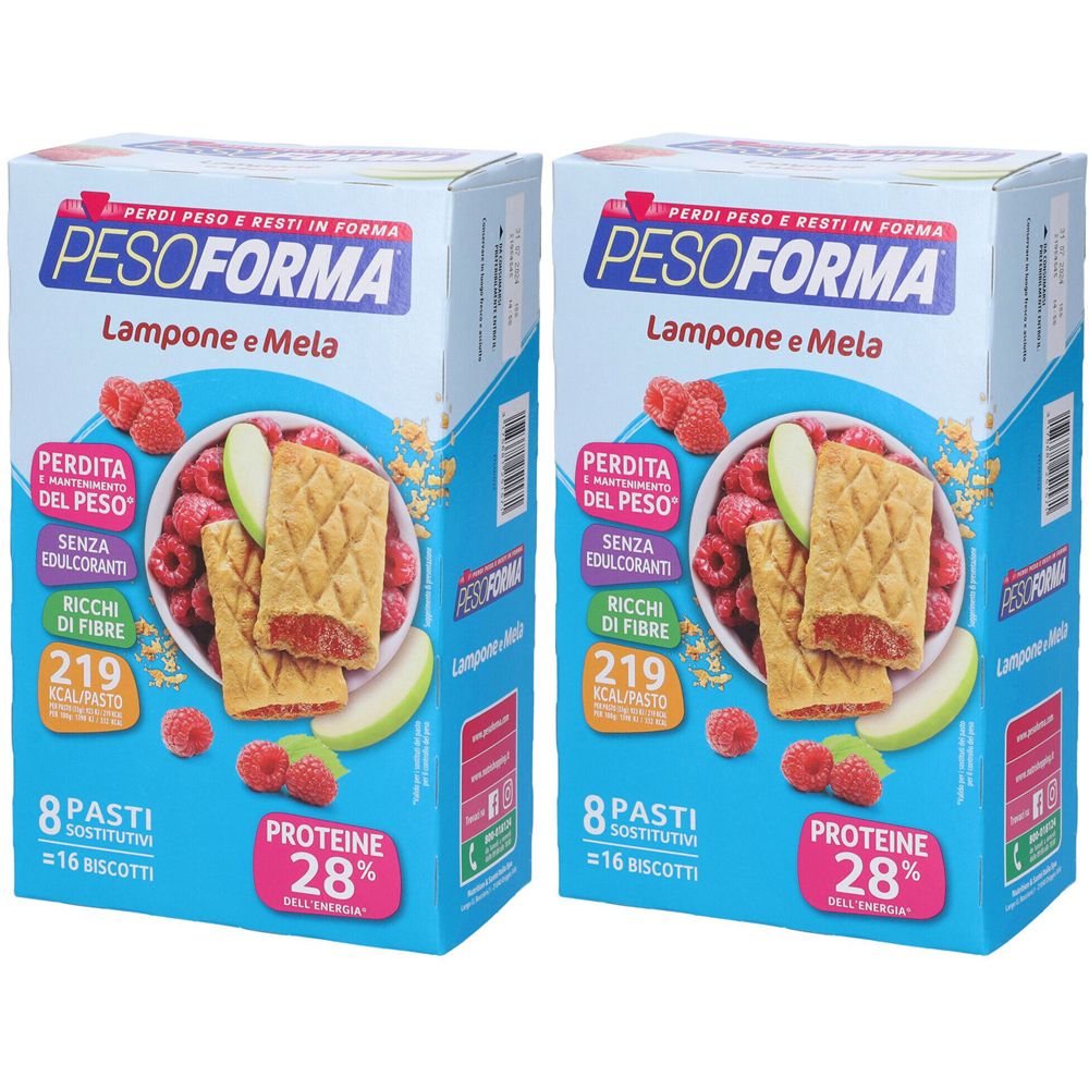 PESOFORMA® Biscotti Lampone e Mela Set da 2 2x528 g