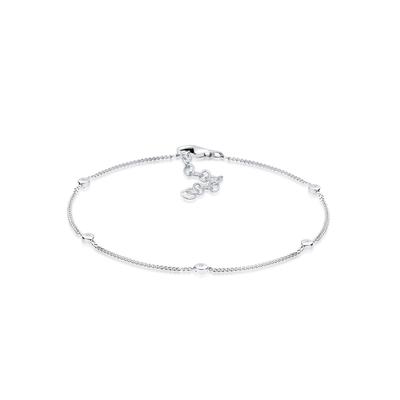 Armband ELLI DIAMONDS "Diamant Weiß Brillantschliff (0.025 ct) 925 Sterling Silber", weiß, Armbänder, Damen, 20cm,mit Diamanten, Silber 925 (Sterlingsilber) Image