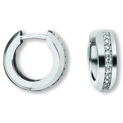 Paar Creolen ONE ELEMENT "Zirkonia Ohrringe Creolen aus 925 Silber", silber, Ohrringe, Damen, Damen,mit Zirkonia, Silber