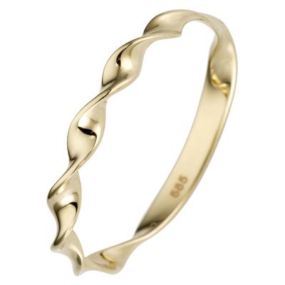 Fingerring JOBO Gr. 60, gelb (gelbgold 585), Fingerringe, Damen, 60, Gelbgold 585, gedreht 585 Gold Image