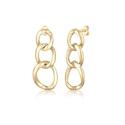 Paar Ohrhänger ELLI "Ohrringhänger lang 925 Sterling Silber", gold, Ohrringe, Damen, OneSize, ohne Stein, Silber 925 (Sterlingsilber) Image