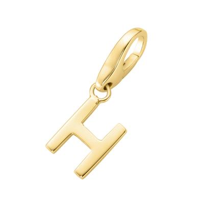 Charm Buchstabe "Buchstabe H, Silber 925", gold, GIORGIO MARTELLO MILANO, Charms, Damen, Silber 925 (Sterlingsilber)