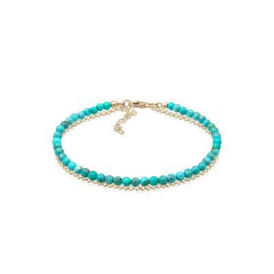 Armband ELLI "Layer Howlith Edelstein Beads Boho 925er Silber" Gr. 16, blau (türkis), Armbänder, Damen, 16cm,mit Steinen, Silber 925 (Sterlingsilber) Image