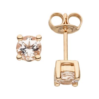 Paar Ohrstecker JOBO, rosa (roségold 585), Ohrringe, Damen, Roségold 585, Rosu00e9gold 585, 585 Roségold mit Morganit Image
